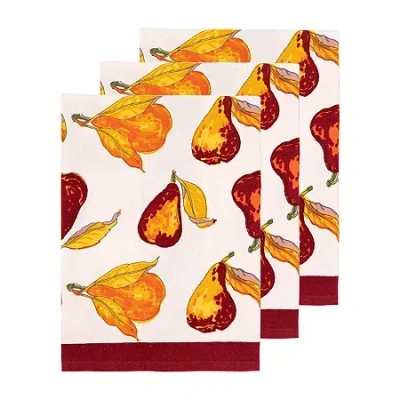 Couleur Nature Orchard Pear 3-pc. Napkins In Red