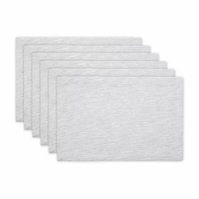 Design Imports Light Gray And Off-white Tonal Recycled Cotton Slubby Rib 6-pc. Placemat In Gray
