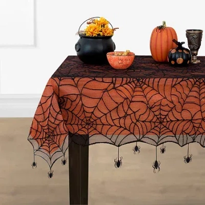 Elrene Home Fashions Crawling Halloween Tablecloth In Black