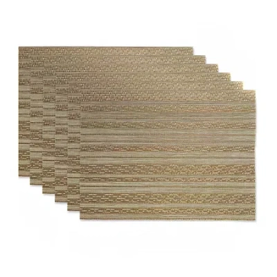 Design Imports Metallic Basketweave Placemat Set Of 6 In Yellow