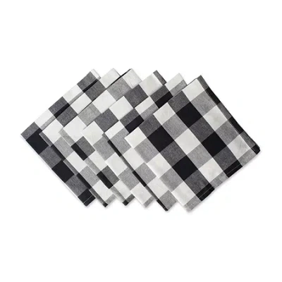 Design Imports Buffalo Check 6-pc. Napkins In Black