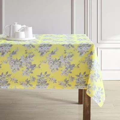 Laura Ashley Easy Care Tablecloth - Apple Blossom In Yellow
