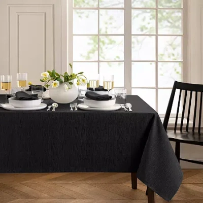 Elrene Home Fashions Water & Stain Resistant Continental Tablecloth In Black