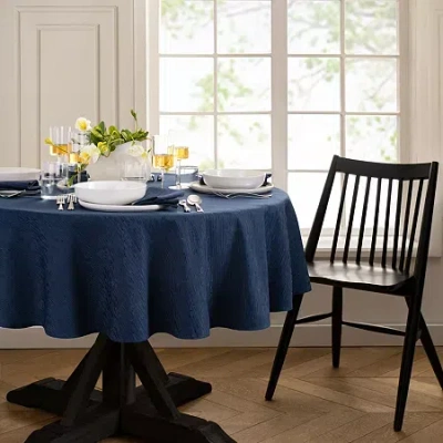 Elrene Home Fashions Water & Stain Resistant Continental Tablecloth In Blue