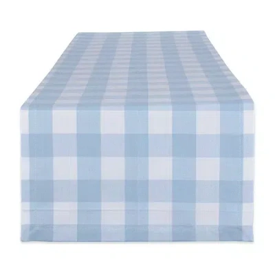 Design Imports Light Blue Buffalo Check Runner In Blue