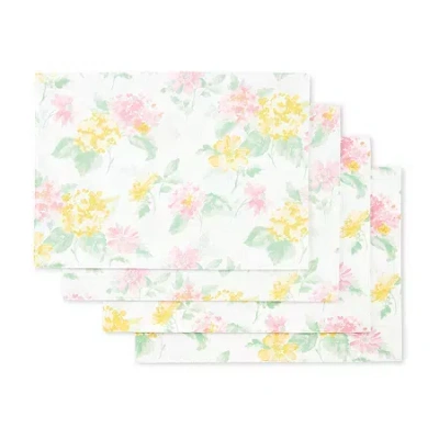 Martha Stewart Amber Floral 4-pc. Placemat Set In Yellow