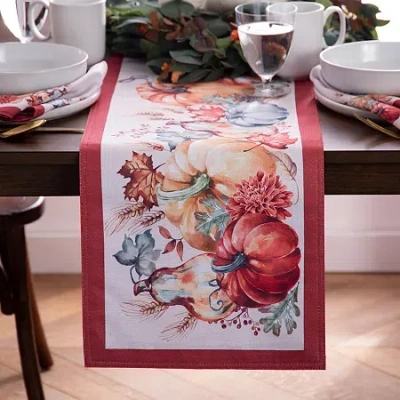 Elrene Home Fashions Botanical Harvest Pumpkin Table Runner In Brown