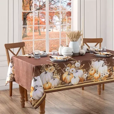 Elrene Home Fashions Wheatland Harvest Fall Rectangle Tablecloth In Brown