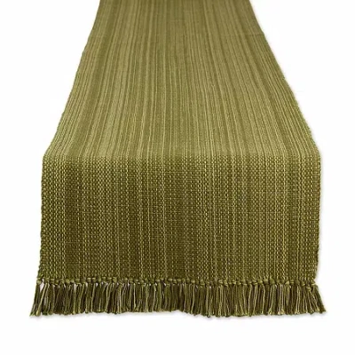 Design Imports Olive Green Variegated Fringe Table Runner In Green