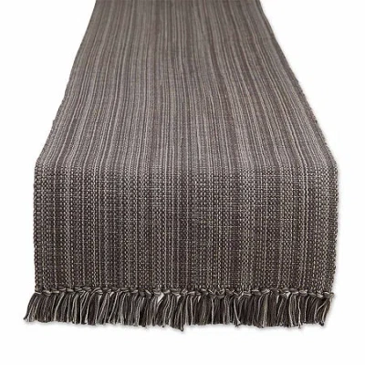 Design Imports Gray Variegated Fringe Table Runner In Gray