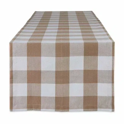 Design Imports Stone Buffalo Check Table Runner In Brown