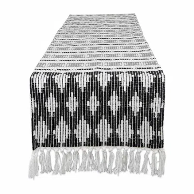 Design Imports Black/gray Colby Southwest Table Runner In Gray