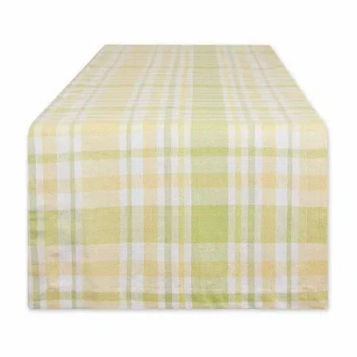 Design Imports Lemon Bliss Plaid Table Runner In Yellow