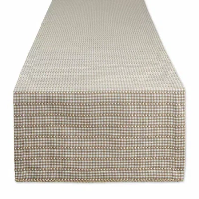 Design Imports Stone Farmhouse Gingham Table Runner In Sand