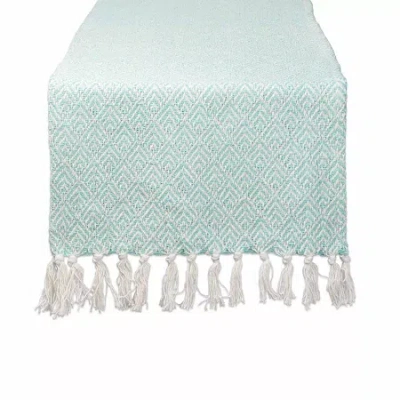 Design Imports Aqua Diamond Table Runner In Blue