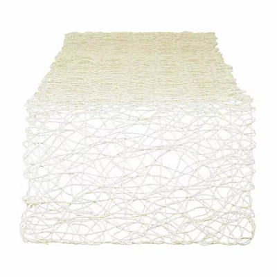 Design Imports Off-white Woven Paper Table Runner In White