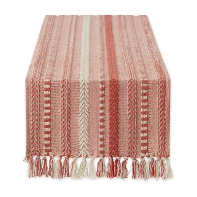 Design Imports Spice Braided Stripe Table Runner In Orange