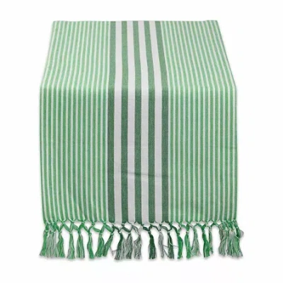 Design Imports Grass Green Stripes Table Runner In Green