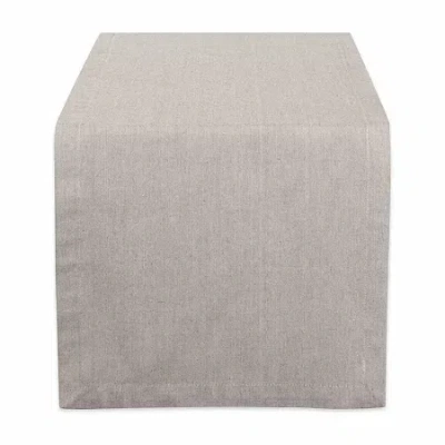 Design Imports Stone Brown Solid Chambray Table Runner In Gray