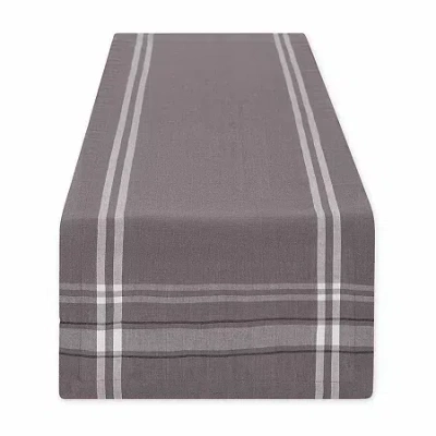 Design Imports Gray French Stripe Table Runner In Gray