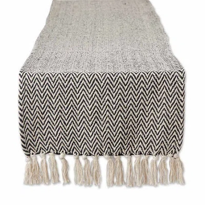 Design Imports Black Chevron Table Runner In Black