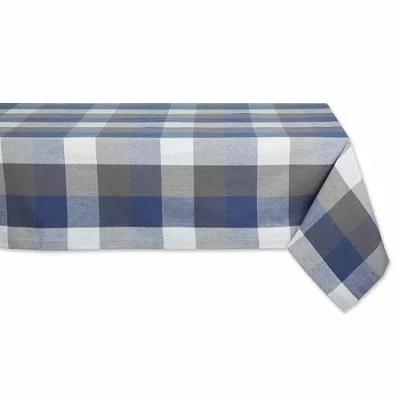 Design Imports French Blue Tri Color Check Tablecloths In Blue