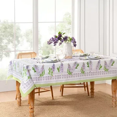 Elrene Home Fashions Lilac Garden Engineered Tablecloth In Purple