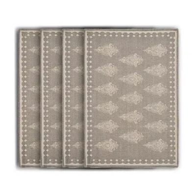 Lr Home Sarah Damask 4 Pack Placemat In Gray