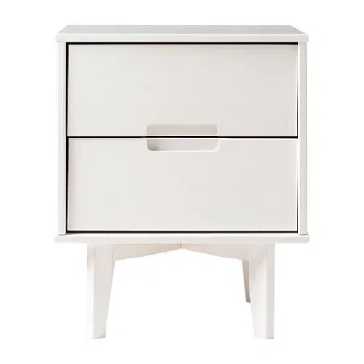 Walker Edison Modern 3 Drawer Solid Wood Nightstand In White
