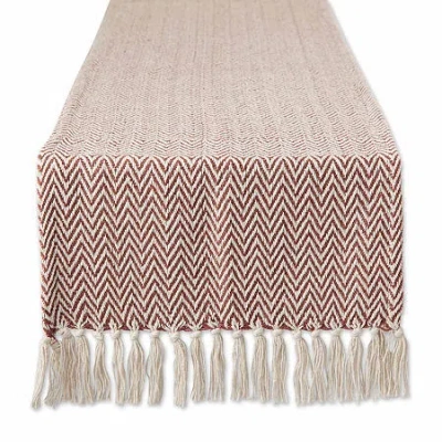 Design Imports Handloom Chevron Table Runners In Orange