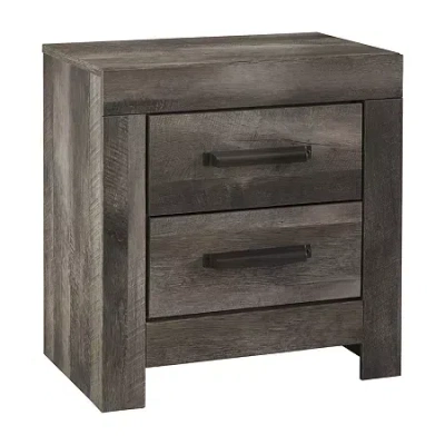 Signature Design By Ashley Wymer Collection 2-drawer Nightstand In Gray