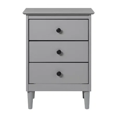 Walker Edison 3-drawer Solid Wood Nightstand In Gray