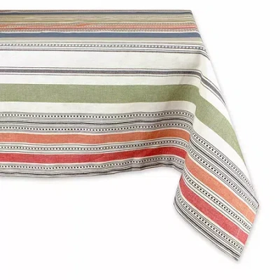 Design Imports Warm Stripe Tablecloth In Sand