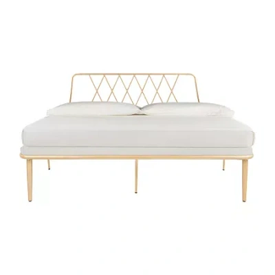Safavieh Gatsby Upholstered Bed Frame In Yellow
