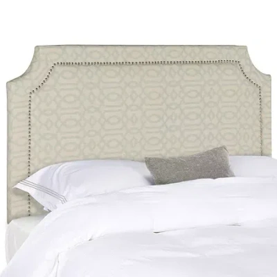 Safavieh Shayne Upholstered Headboard W/nail-head Trim In Sand