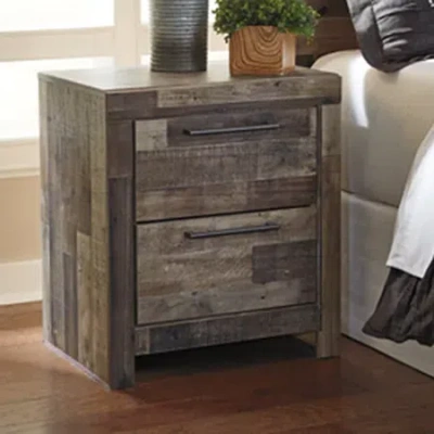 Signature Design By Ashley Benchcraft Derekson 2-drawer Night Stand In Gray