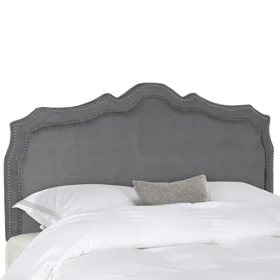 Safavieh Skyler Upholstered Headboard W/nail-head Trim In Gray