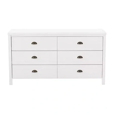 Corliving Boston 6-drawer Dresser In White