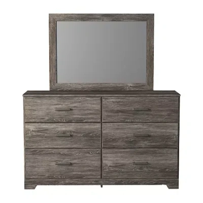 Signature Design By Ashley Ralinski Dresser And Mirror In Gray