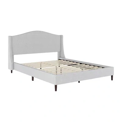 Martha Stewart Amelia Upholstered Platform Bed In Gray