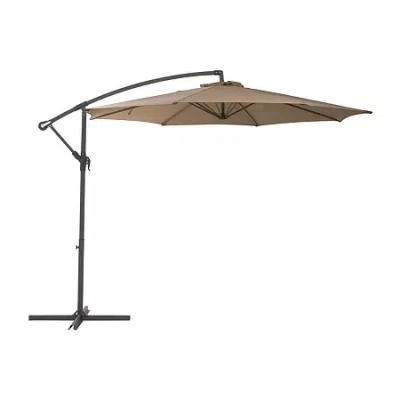 Corliving Offset Patio Umbrella In Brown