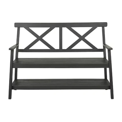 Safavieh Mayer Patio Collection Bench In Black
