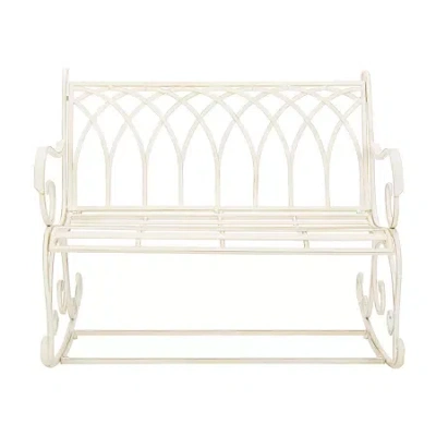 Safavieh Ressi Patio Collection Rocking Bench In White