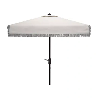 Safavieh Milan Fringe Collection Patio Umbrella In Gray