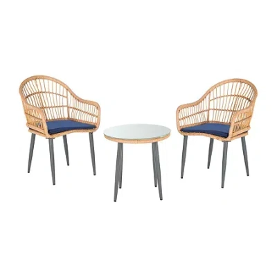 Safavieh Berlen Patio Collection 3-pc. Bistro Set In Brown