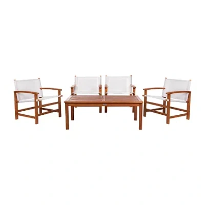 Safavieh Mardin Patio Collection 5-pc. Conversation Set Weather Resistant In Brown