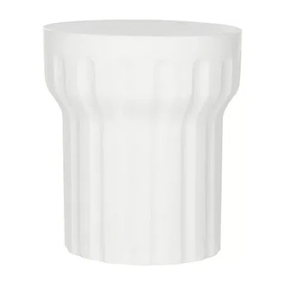 Safavieh Vesta Patio Collection Weather Resistant Concrete Side Table In White