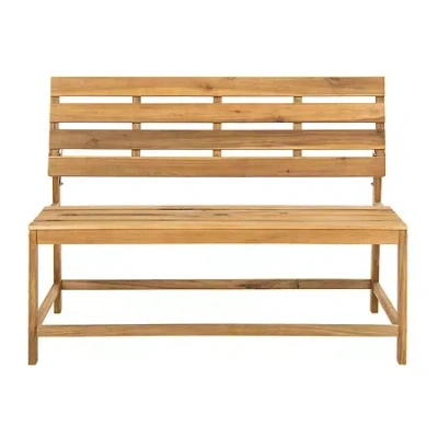 Safavieh Ruben Natural Wood Patio Bench In Brown
