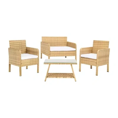 Safavieh Aboka Patio 4-pc. Conversation Set In White