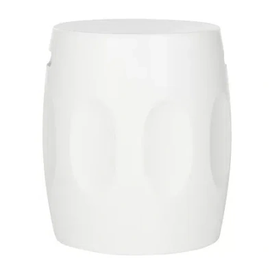 Safavieh Zuri Patio Collection Weather Resistant Concrete Side Table In White